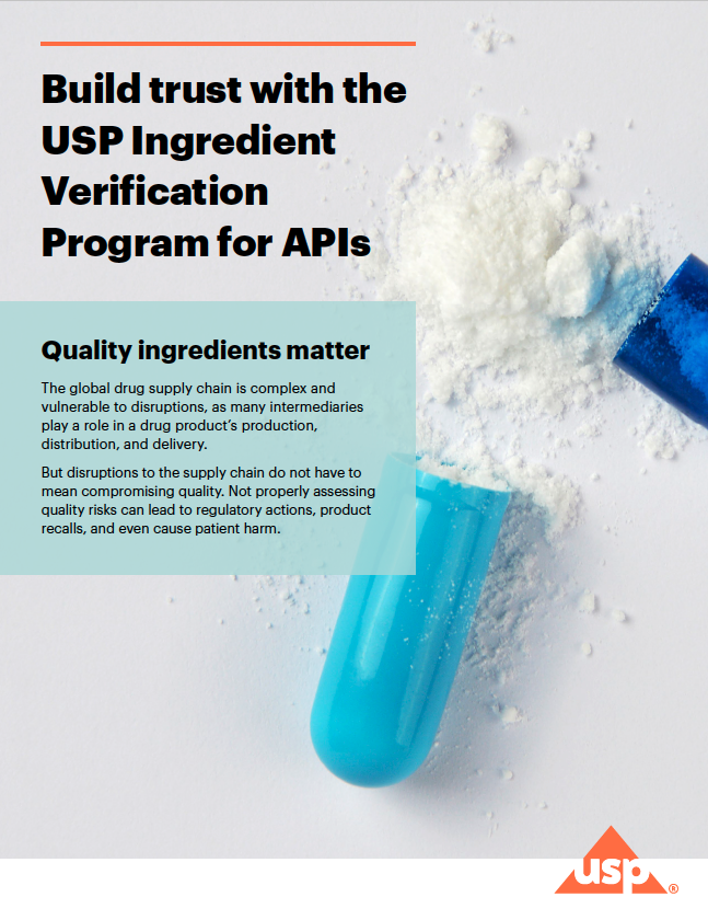 USP Ingredient Verification Program for APIs